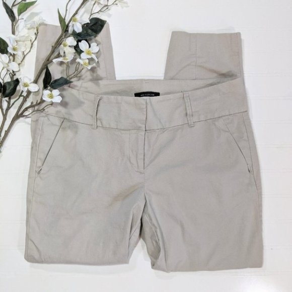 Ann Taylor Khaki Slim Cropped Pants - Picture 2 of 5